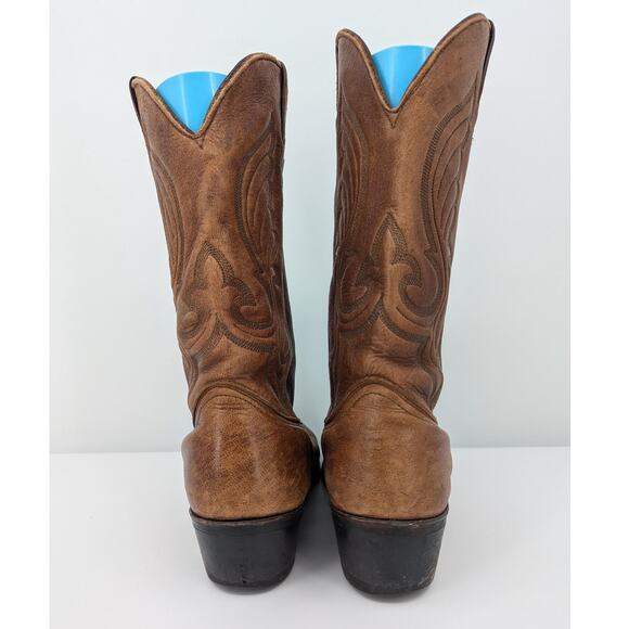 Vintage Brown Leather Cowboy Boots Men's Size 10 D Made in USA - Picture 3 of 9